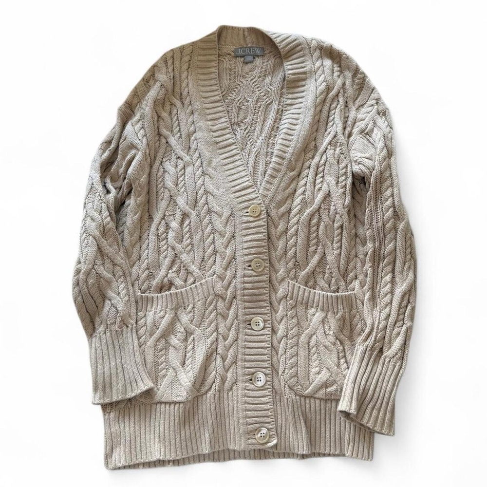 J. Crew Women's Beige Cable Knit Cardigan
